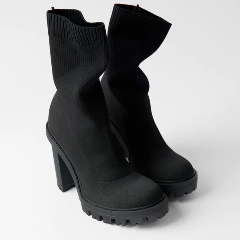 Zara Sock-Style Ankle Boots